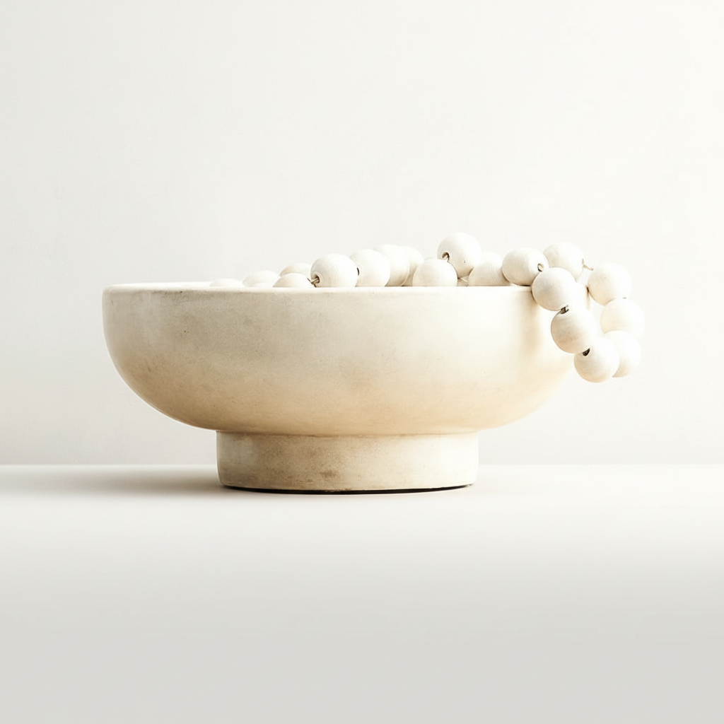 Cream Marble Decorative Bowl