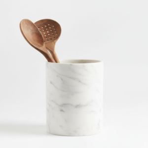 Pearl white Marble Utensil Holder