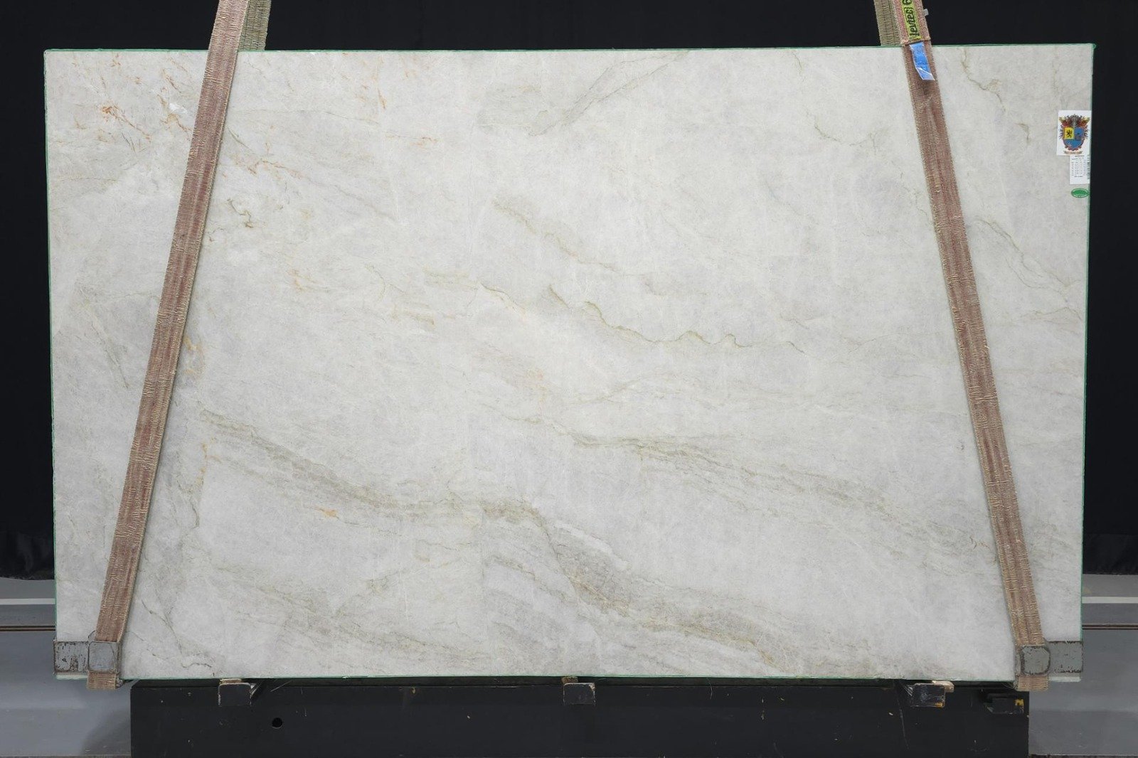 Taj Mahal Quartzite slab 1 in the KJM Stones yard, Buda TX